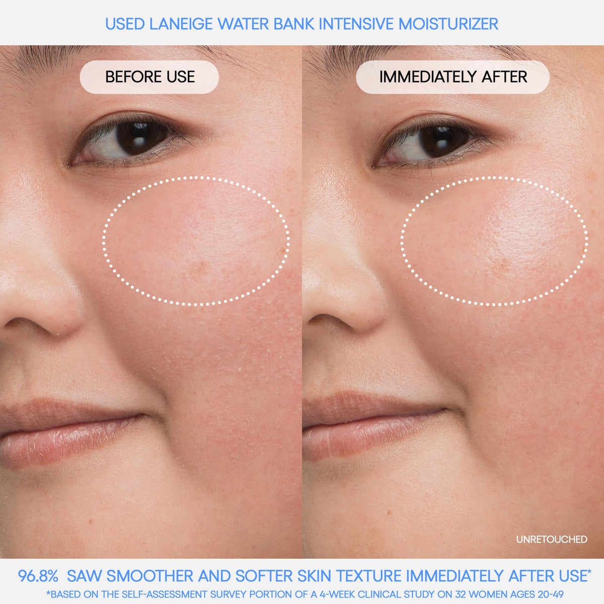 LANEIGE Water Bank Blue Hyaluronic Intensive Moisturizer: Hydrating Face Cream for Very Dry Skin with Squalane & Peptide for Skin Barrier Support, Dermatologist-Tested