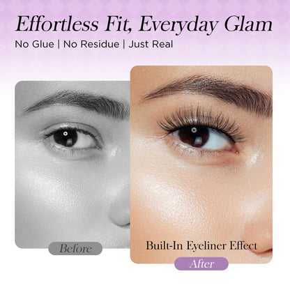 BEYELIAN Self Adhesive Eyelashes, Pre Glued Wispy False Lashes Strip Lash
