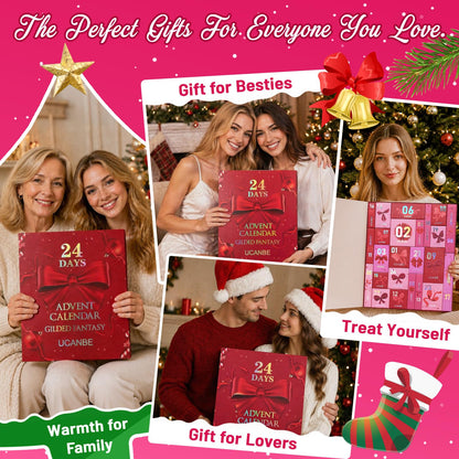 UCANBE 2026 Makeup Advent Calendar, 24-Day Christmas Makeup Gift Set for Women & Teen Girls, 2026 Xmas Beauty & Cosmetic Essentials Countdown Calendar Holiday Surprise Make Up Gift Kits Full Kit (Red)