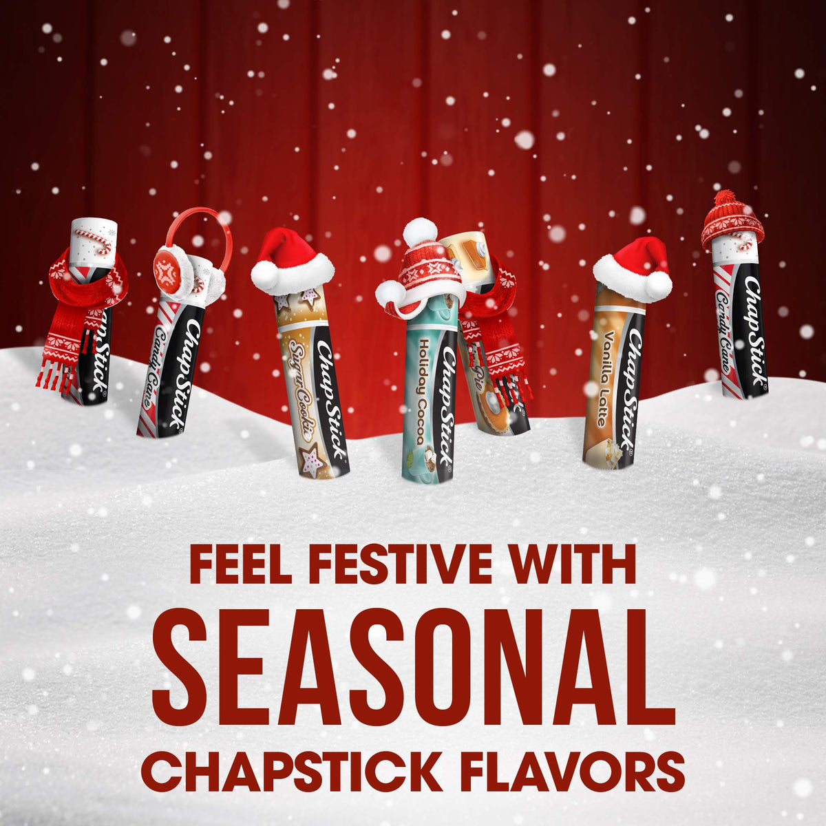 ChapStick Holiday Hot Chocolate, Candy Cane and Sugar Cookie Lip Balm, 0.15oz, 3 pack