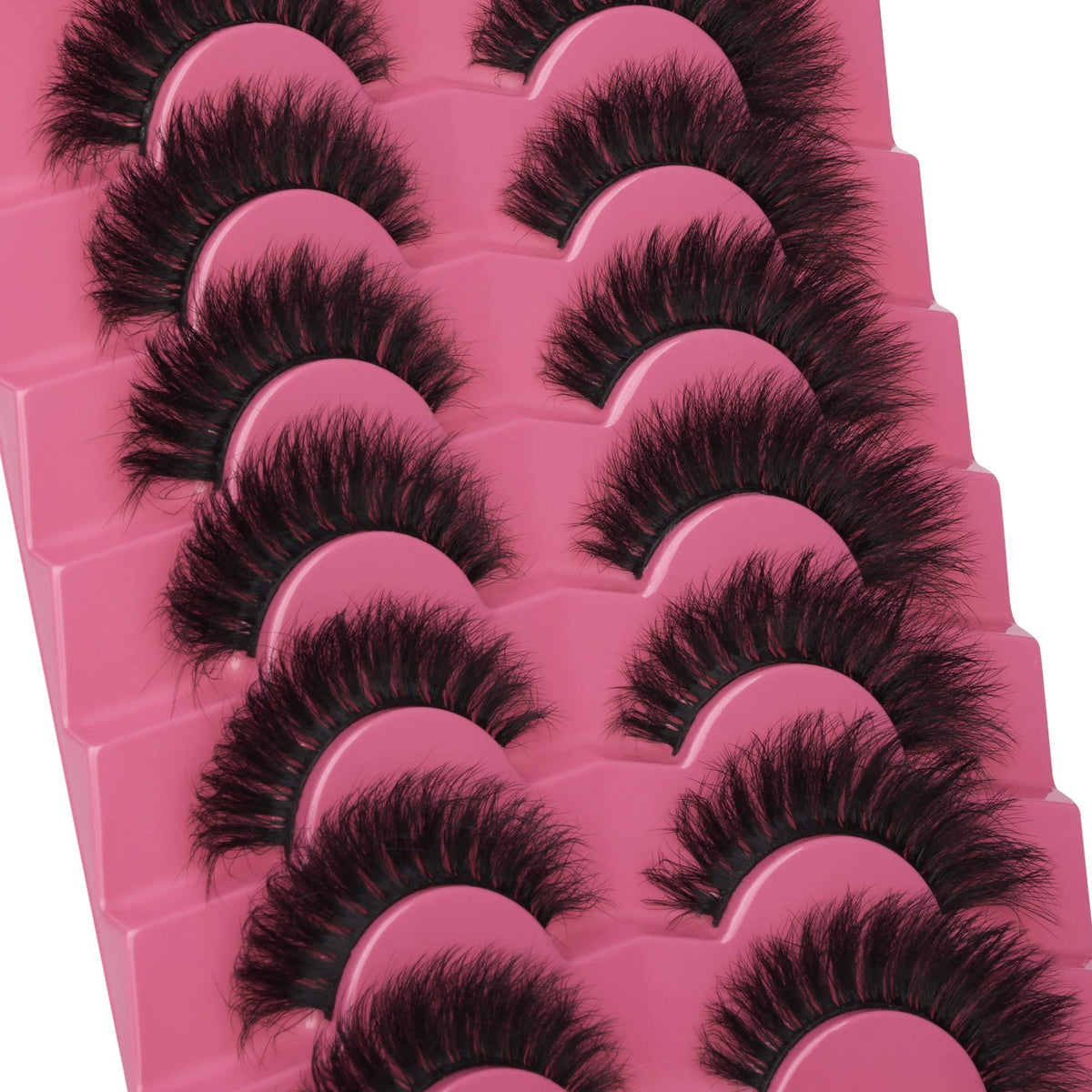 FANXITON False Eyelashes, Dramatic 8D Wispy Cat Eye 16mm, 7 Pairs