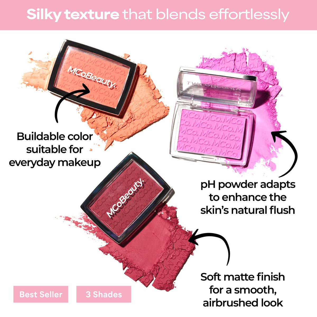 MCoBeauty Glow Up pH Color Activated Powder Blush - Blush Red
