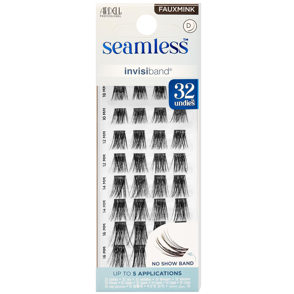 Ardell Seamless Underlash Faux Mink Lash Clusters – Faux Mink D Curl Cluster Lashes Natural Eyelash Clusters with Invisiband, Cluster Eyelash Extensions, DIY Lash Extension, 32 ct