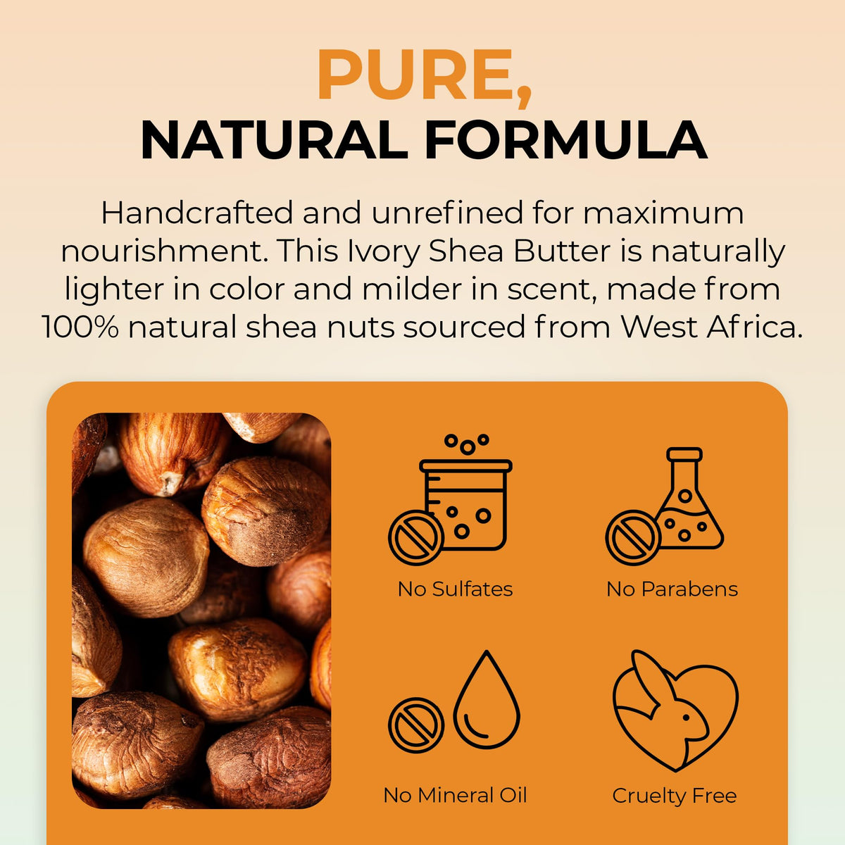 RA COSMETICS African Shea Butter Raw Unrefined from Ghana – 100% Pure Ivory Shea Butter for Skin, Hair & Body – Natural Moisturizer for Dry Skin & Scalp Care – Raw Shea Butter 8 oz