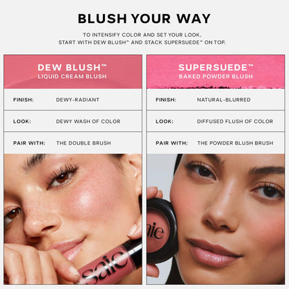 Saie SuperSuede Baked Blush Powder, Mia (0.1 oz)
