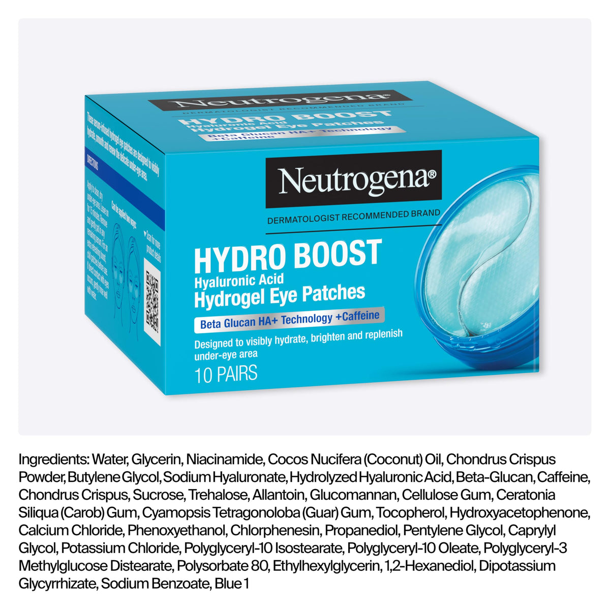 Neutrogena Hydro Boost Hydrogel Eye Patches, 10 Pairs, Fragrance-Free