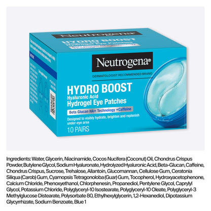 Neutrogena Hydro Boost Hydrogel Eye Patches, 10 Pairs, Fragrance-Free
