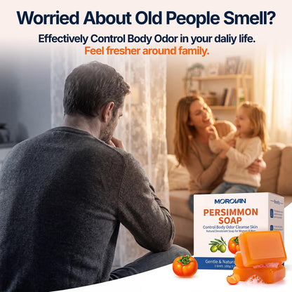 Morovan Persimmon Soap for Body Odor Control - Old People Smell Cleansr