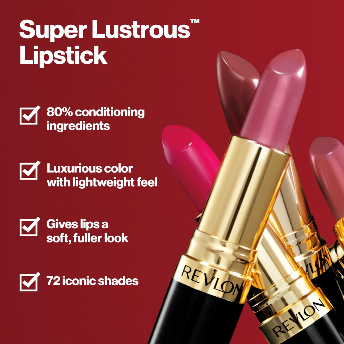 Revlon Super Lustrous Lipstick, 477 Black Cherry, 0.15 oz