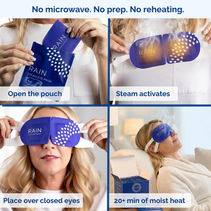 Rain Self Heating Eye Compress, Heated Eye Masks for Dry Eyes 20 Masks