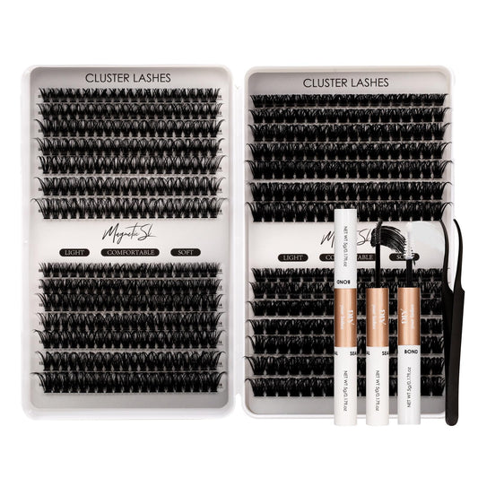518Pcs Lash Cluster Book Set with Lash Bond & Seal and Lash Tweezers