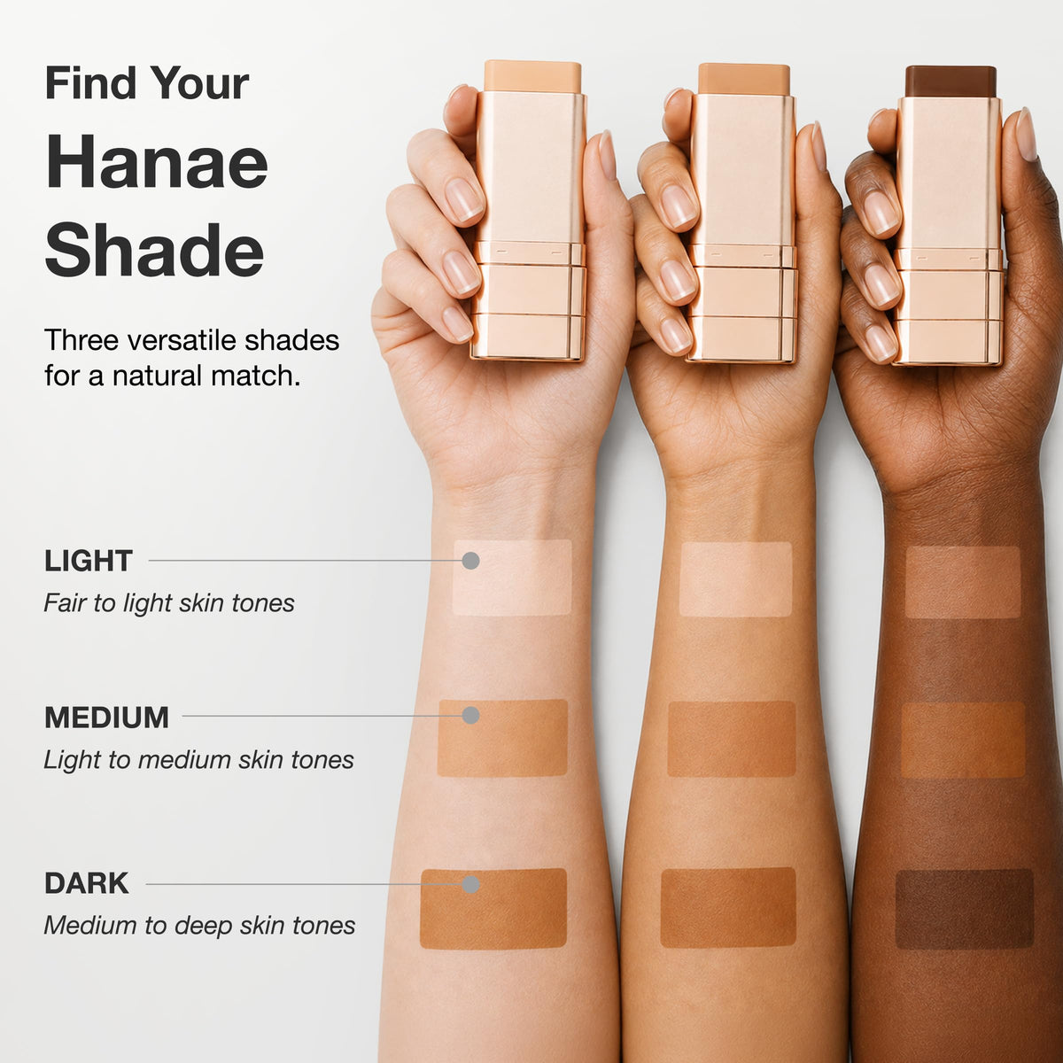Hanae Korea 3-in-1 Foundation Stick with Brush, Full Coverage | Medium Tone
