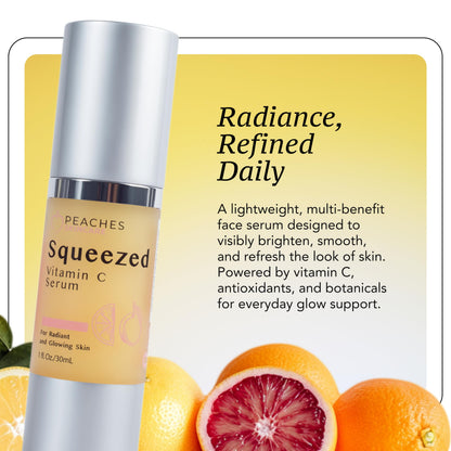 Peaches Skin Care Vitamin C Serum with Kakadu Plum and CoQ10, 1 fl oz
