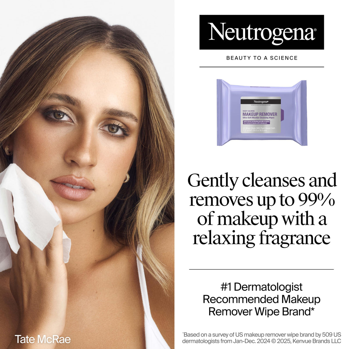 Neutrogena Night Calming Makeup Remover Wipes, 25 ct