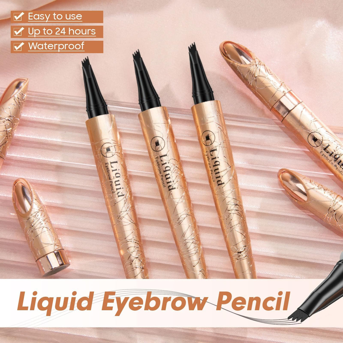 Eyebrow Pen Eye Brow Pencil 4D Microblading Waterproof Dark Brown