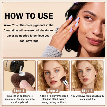 UAOE Color Changing Foundation for Mature Skin,1.01 FL.OZ,02 Medium