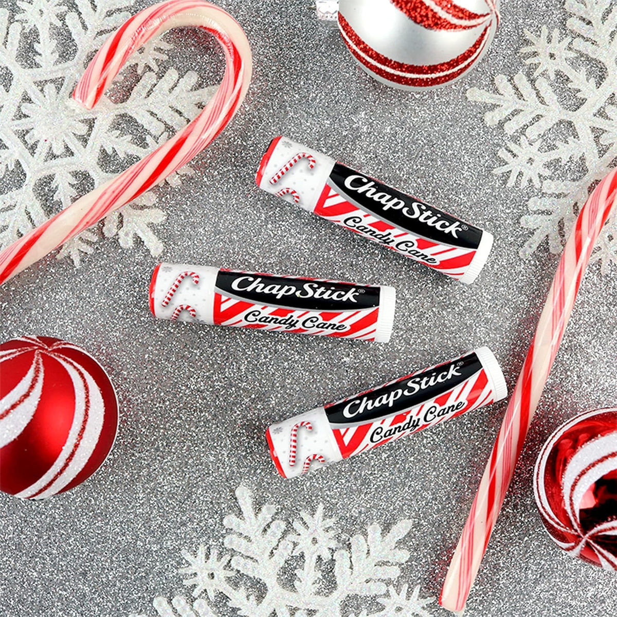ChapStick Lip Balm, Candy Cane 3-Pack, 0.15 Oz Ea
