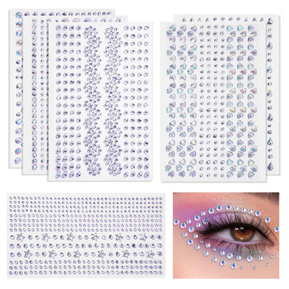 1965Pcs Face Gems for Women, Self-Adhesive Eye Jewels for Body and Hair