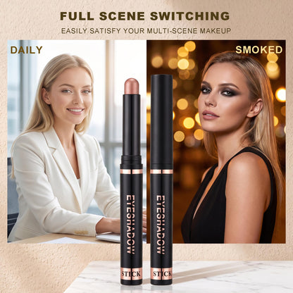 12 Colors Shimmer Eyeshadow Stick Set, Cream Eye Shadow Pen for Beginners