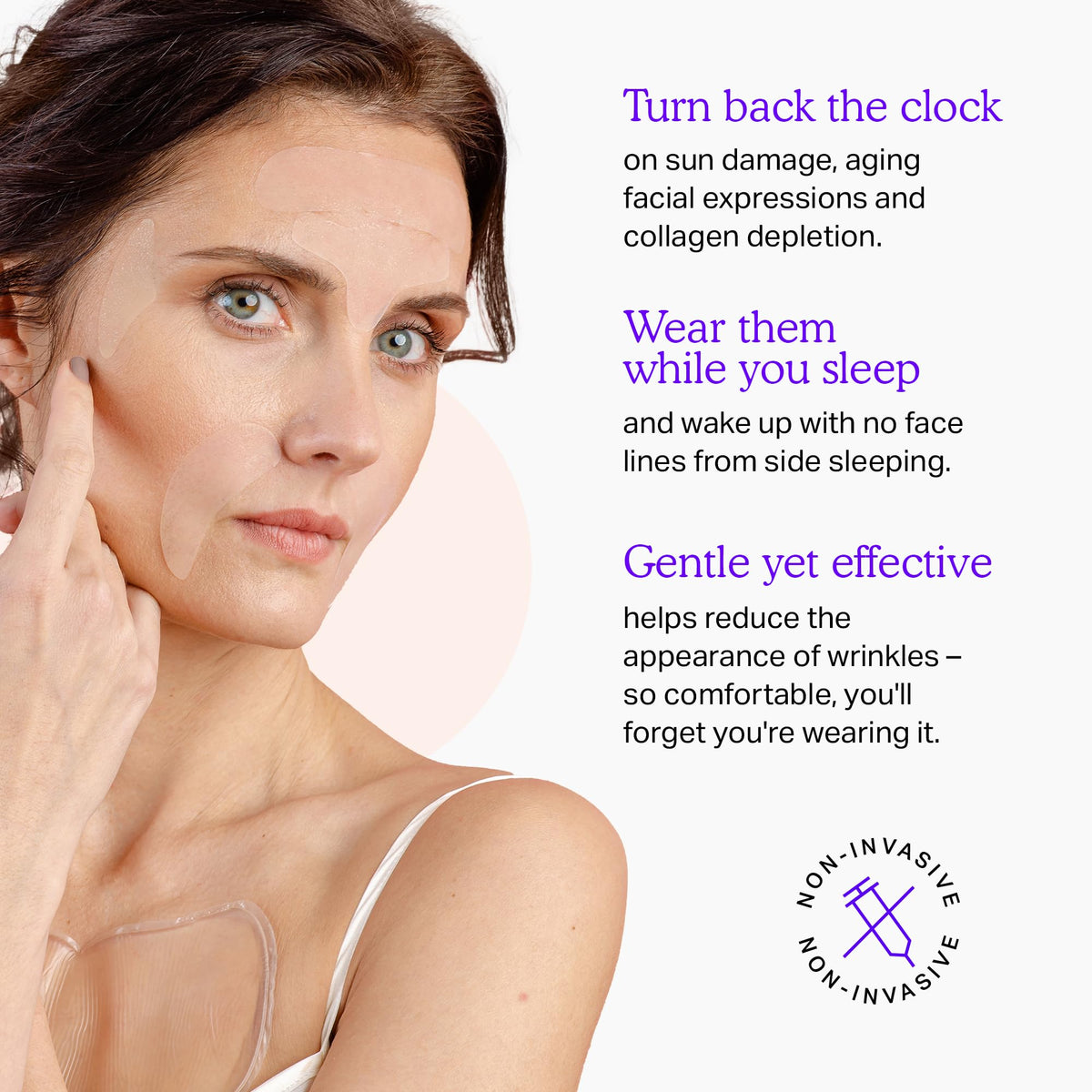 BLUMBODY Face, Forehead Wrinkle Patches - Anti Wrinkle Facial Patches to Smooth Eye, Mouth, Forehead Wrinkles - Non-Silicone Face Tape for Fine Wrinkles between Eyes, Face - Patches (30 day supply)