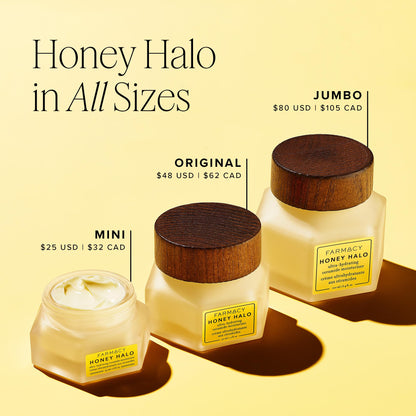 Farmacy Ceramide Face Moisturizer - Honey Halo Ultra Hydrating Facial Moisturizer with Buckwheat Honey + Ceramides - Helps Restore Barrier + Replenish Dryness - Plumping Skin Care for Dry Skin (50ml)