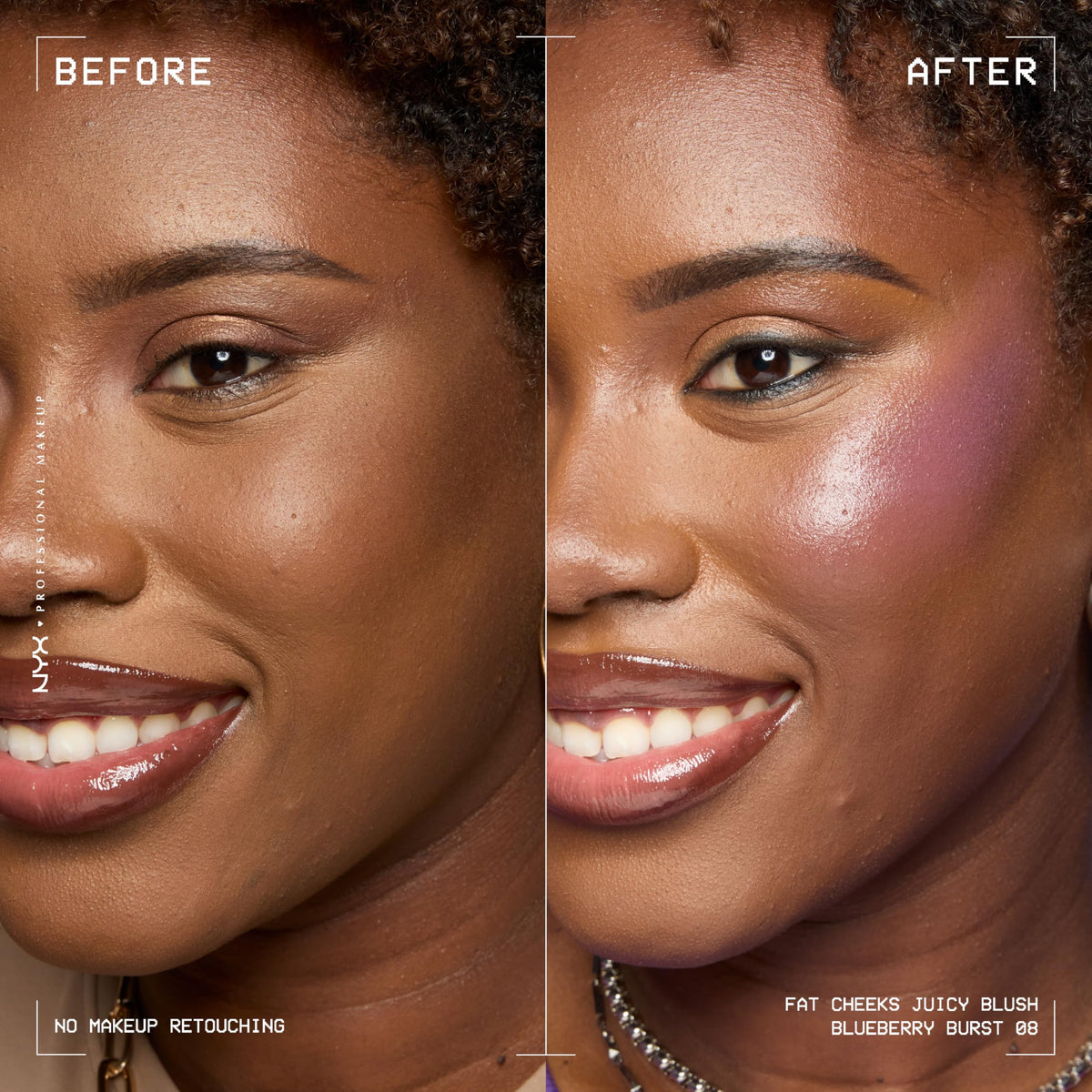 NYX PROFESSIONAL MAKEUP Fat Cheeks Liquid Blush, Buildable, Dewy Blush with Long-Lasting 12HR Wear - Blueberry Burst (Cool Purple)