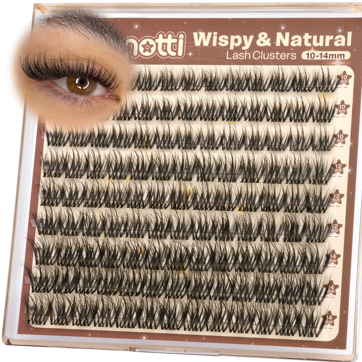 Wispy Lash Clusters Short 10-14mm Natural Eyelash Clusters Fluffy Cluster Eyelash Extensions Soft Individual Lashes with Invisible Band CD Curly for Daily Wear by zenotti
