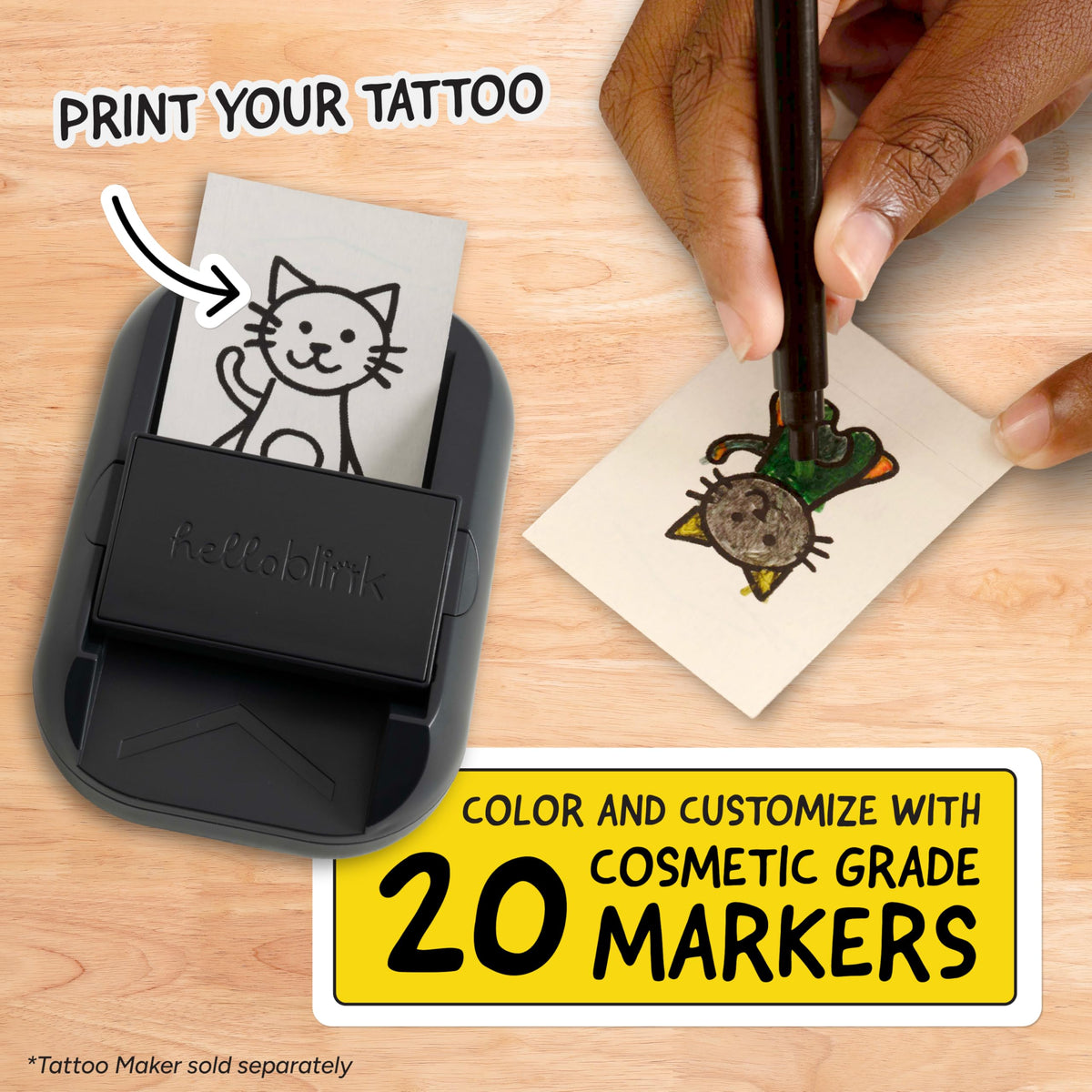 CEACO Compatible with Hello Blink, Temporary Tattoo Maker Refill, 20 Pack