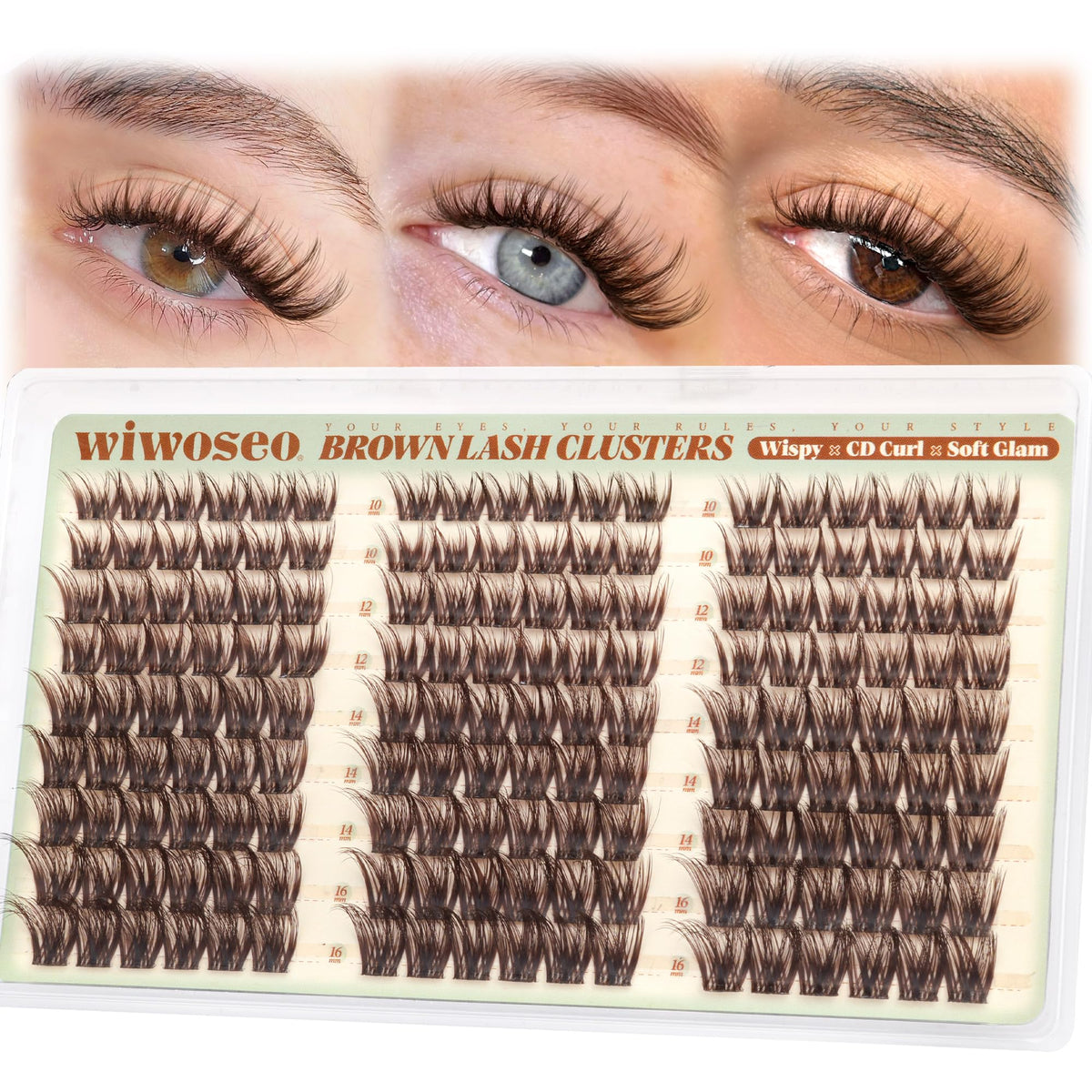 Dark Brown Lash Clusters Wispy Eyelash Clusters Natural Fluffy Lash Cluster