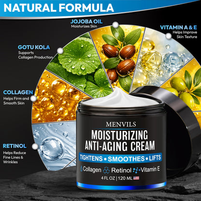 Mens Face Moisturizer Cream - Anti-Aging & Wrinkle Cream, Non-Greasy, 4 OZ
