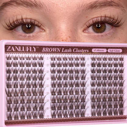 Brown Lash Clusters Natural Eyelash Clusters Dark Brown Eyelash Extensions