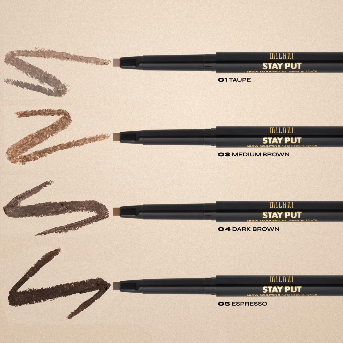 Milani Stay Put Brow Sculpting Mechanical Pencil Eyebrow Color Medium Brown