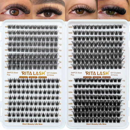 Lash Clusters 4 Style Wispy Lashes Clusters Eyelash Clusters Pestañas Postizas Naturales Cluster Eyelash Extensions Cluster Lashes Soft False Eyelashes Natural Look(W02+W04+W05+W06 Lash Only)