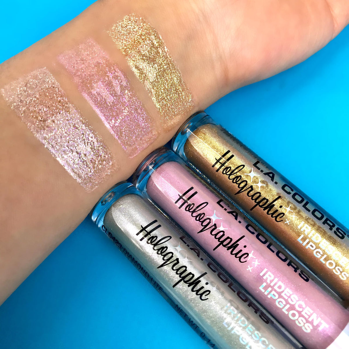 L.A. COLORS Holographic Iridescent Lipgloss, Diamond Lite CLG423