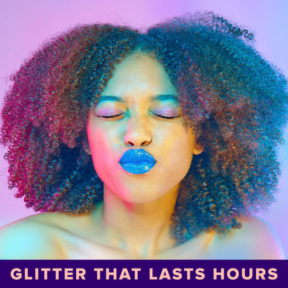 UNICORN SNOT Quiet Riot Glitter Lip Duo | 2-in-1 Set: Matte Lipstick & Plastic-Free Glitter | 0.15oz Black Lipstick & 0.16oz Gloss, Chasm