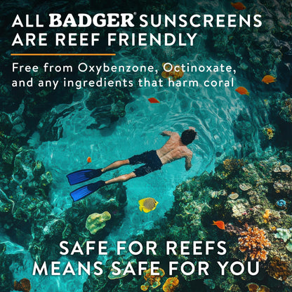 Badger Mineral Sunscreen Cream SPF 30, Reef Safe, Travel Size, 2.9 fl oz