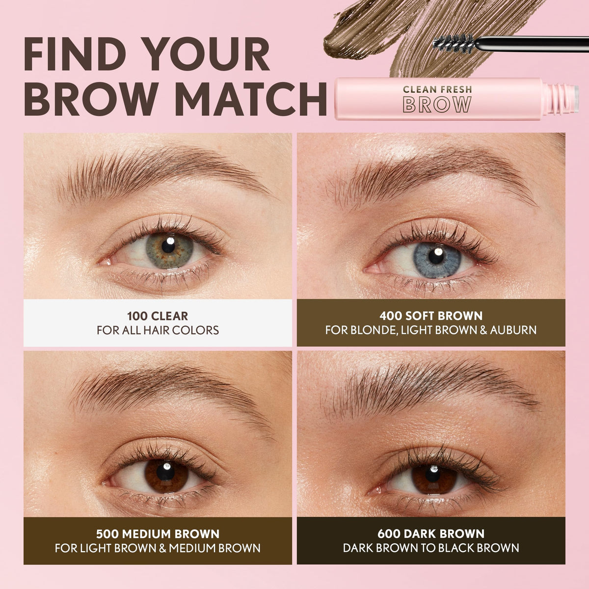 Covergirl Clean Fresh Brow Enhancer, 100 Clear, Gel Wax, Flexible Hold, Non-Sticky, Non-Crunchy, All-Day Wear, Vegan Formula, 0.18 fl oz
