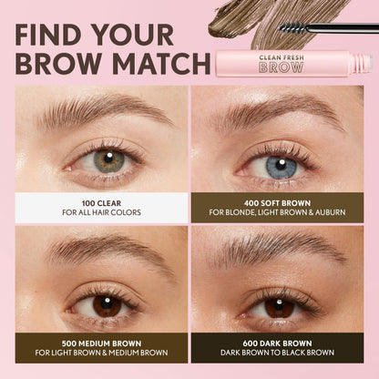 Covergirl Clean Fresh Brow Enhancer, 100 Clear, Gel Wax, Flexible Hold, Non-Sticky, Non-Crunchy, All-Day Wear, Vegan Formula, 0.18 fl oz
