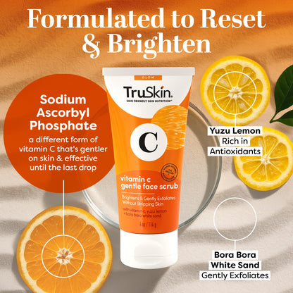 TruSkin Vitamin C Brightening Face Scrub with Yuzu Lemon, 4 fl oz