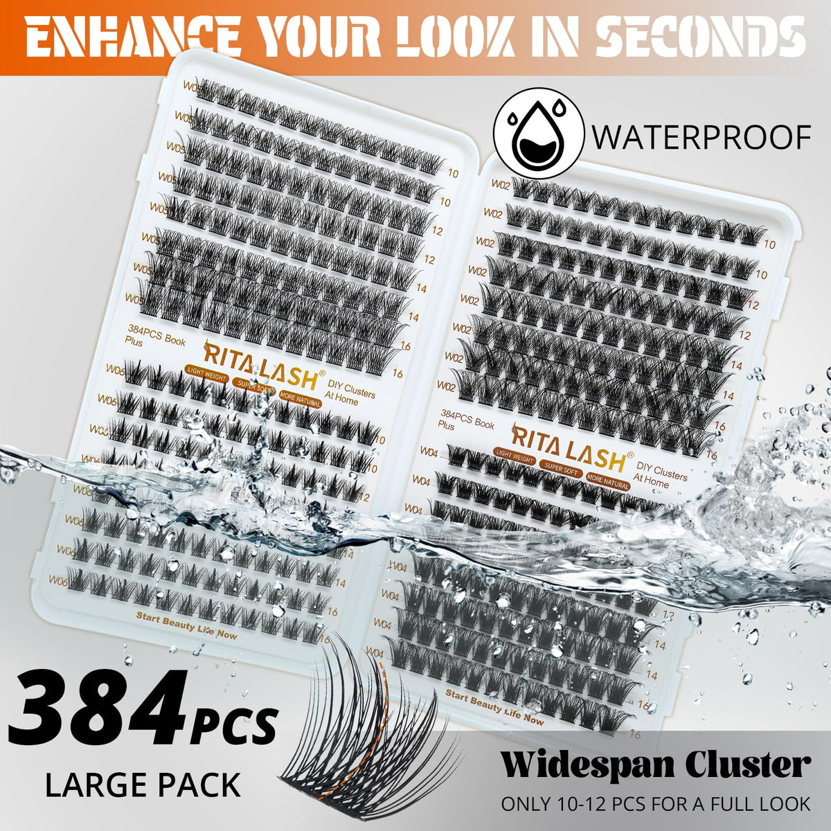 Lash Clusters 4 Style Wispy Lashes Clusters Eyelash Clusters Pestañas Postizas Naturales Cluster Eyelash Extensions Cluster Lashes Soft False Eyelashes Natural Look(W02+W04+W05+W06 Lash Only)