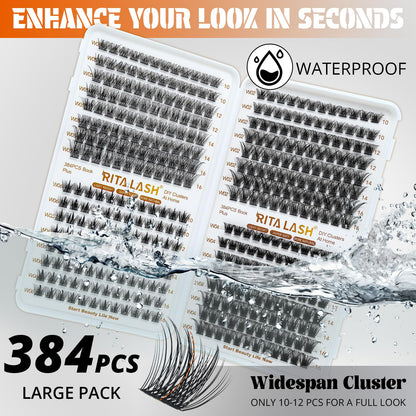Lash Clusters 4 Style Wispy Lashes Clusters Eyelash Clusters Pestañas Postizas Naturales Cluster Eyelash Extensions Cluster Lashes Soft False Eyelashes Natural Look(W02+W04+W05+W06 Lash Only)