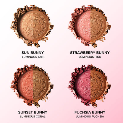 Too Faced Sun Bunny Blushing Bronzer | Dual-Shade Sheer, Luminous Bronzer Blush with Pink Undertones to Mimic Natural Flush, Sun Bunny, 0.28 Ounce