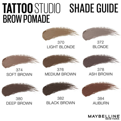 Maybelline TattooStudio Brow Pomade Long Lasting, Buildable, Eyebrow Makeup, Deep Brown, 1 Count