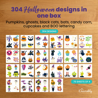 Decorably 304 Halloween Temporary Tattoos for Kids Glow in the Dark Tattoos