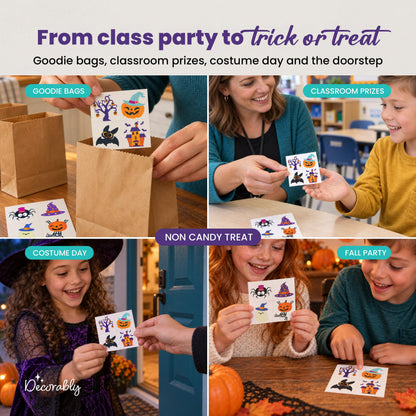 Decorably 304 Halloween Temporary Tattoos for Kids Glow in the Dark Tattoos