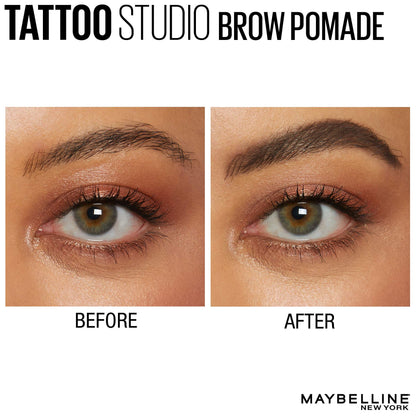 Maybelline TattooStudio Brow Pomade Long Lasting, Buildable, Eyebrow Makeup, Deep Brown, 1 Count