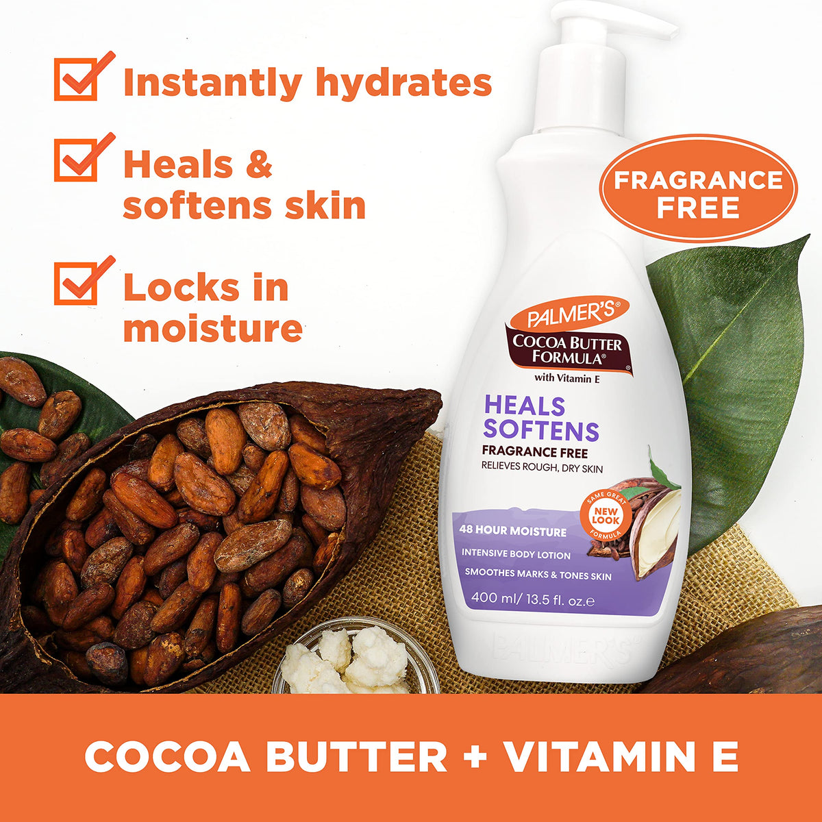 Palmer's Fragrance Free Cocoa Butter Body Lotion (13.5 Fl Oz - Pack of 3)