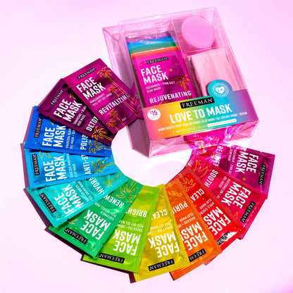 Freeman 14 Piece Love To Mask Variety Pack, Face Masks