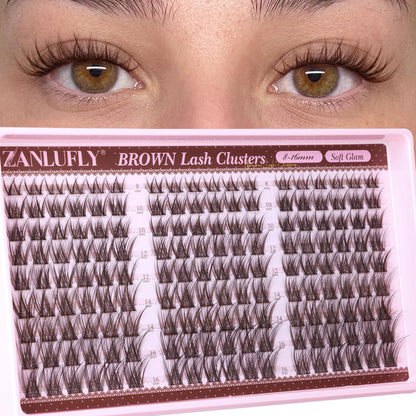 Brown Lash Clusters Natural Eyelash Clusters Dark Brown Eyelash Extensions