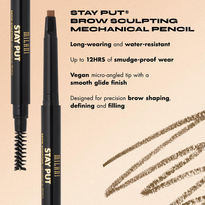 Milani Stay Put Brow Sculpting Mechanical Pencil Eyebrow Color Medium Brown